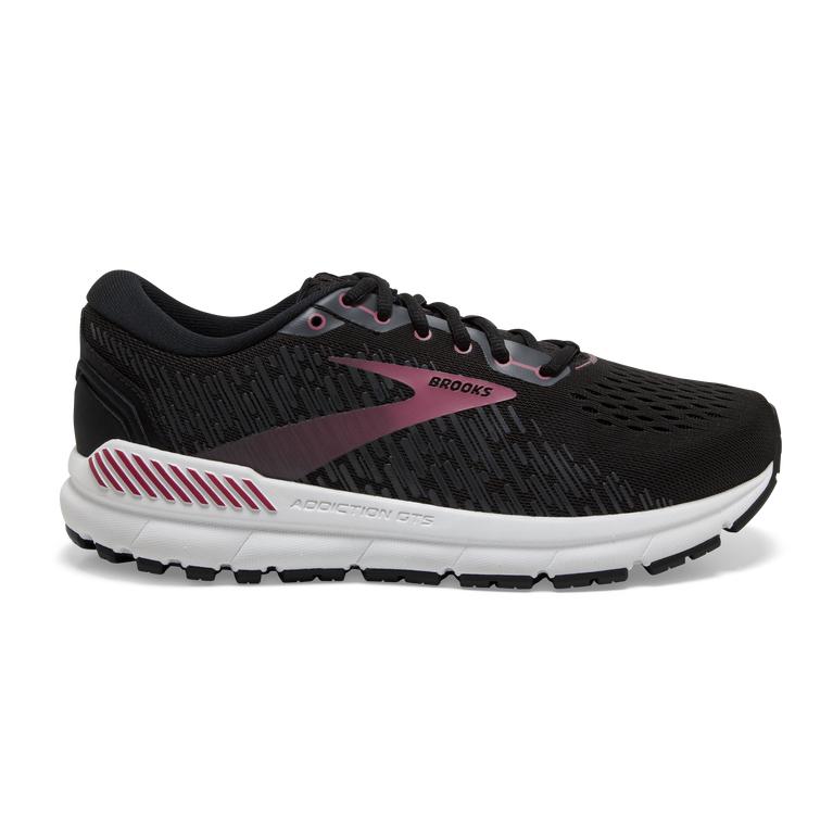 Brooks Addiction GTS 15 Road Running Shoes - Women's - Black/Ebony/grey Charcoal/Mauvewood Burgundy